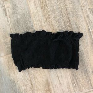 Black ruffled bandeau